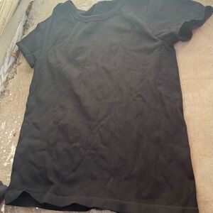 Black Ribbed T-Shirt